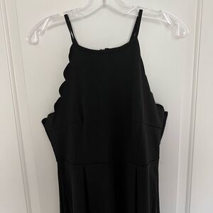 Scallop halter skater dress